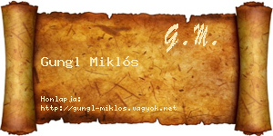 Gungl Miklós névjegykártya